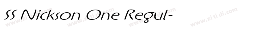 SS Nickson One Regul字体转换